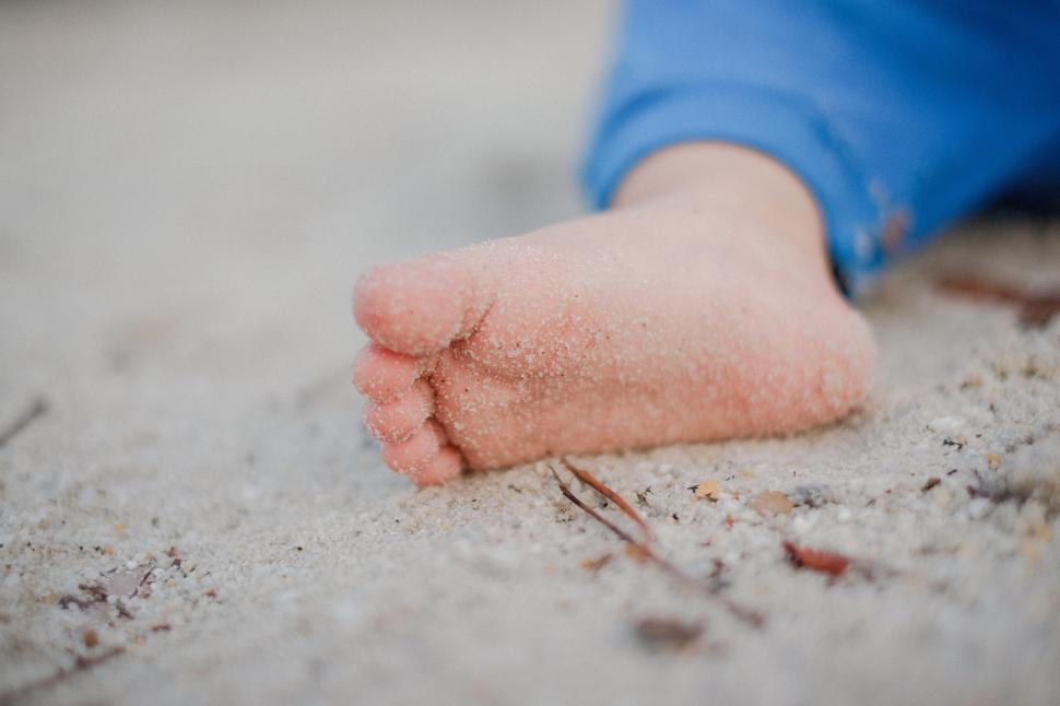 Free Image of Baby Foot in Sand  