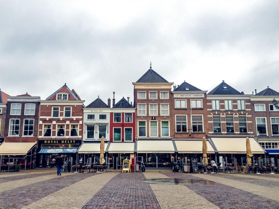 Free Image of Old Town Square in Delft 