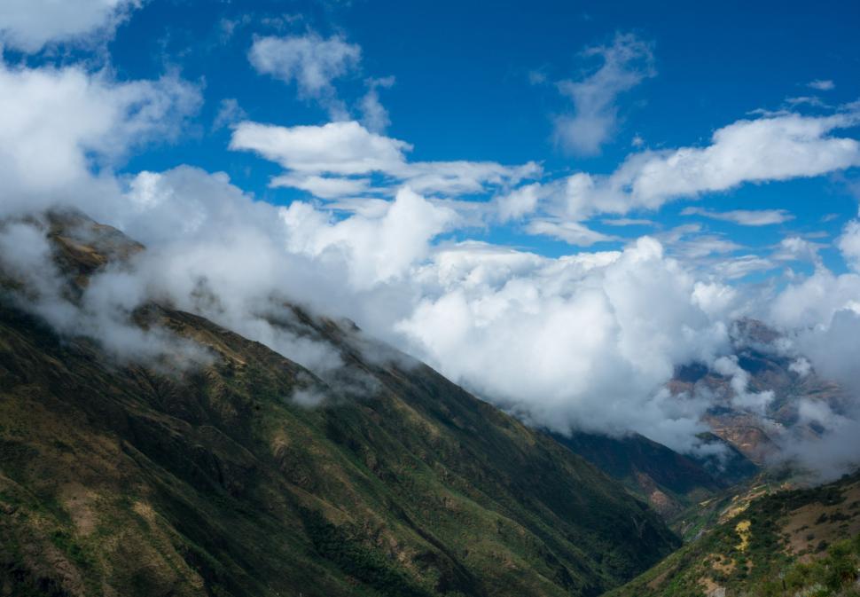 Download Free Stock Photo of Clouds on Mountains  