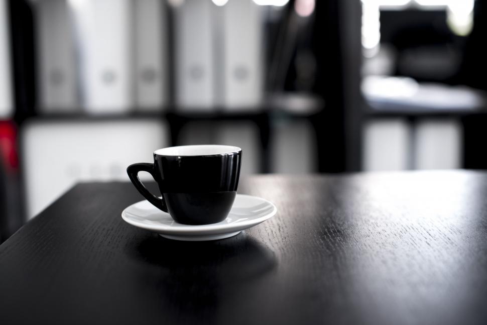 Free Image of Tea Cup on Black Table  