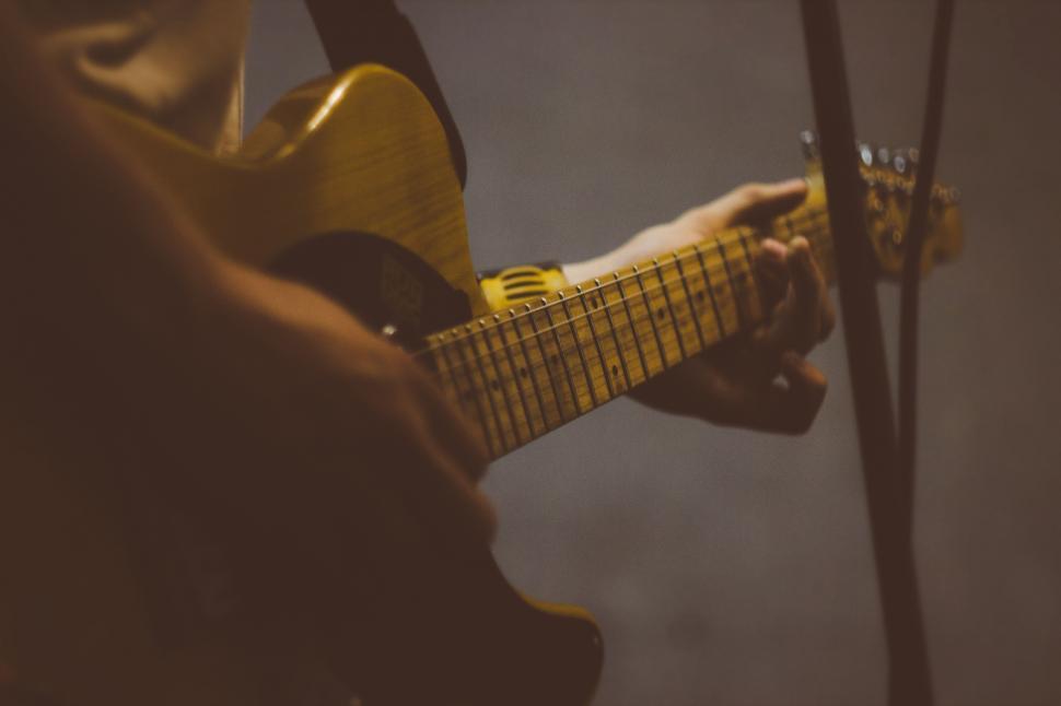 Free Image of Yellow Guitar  