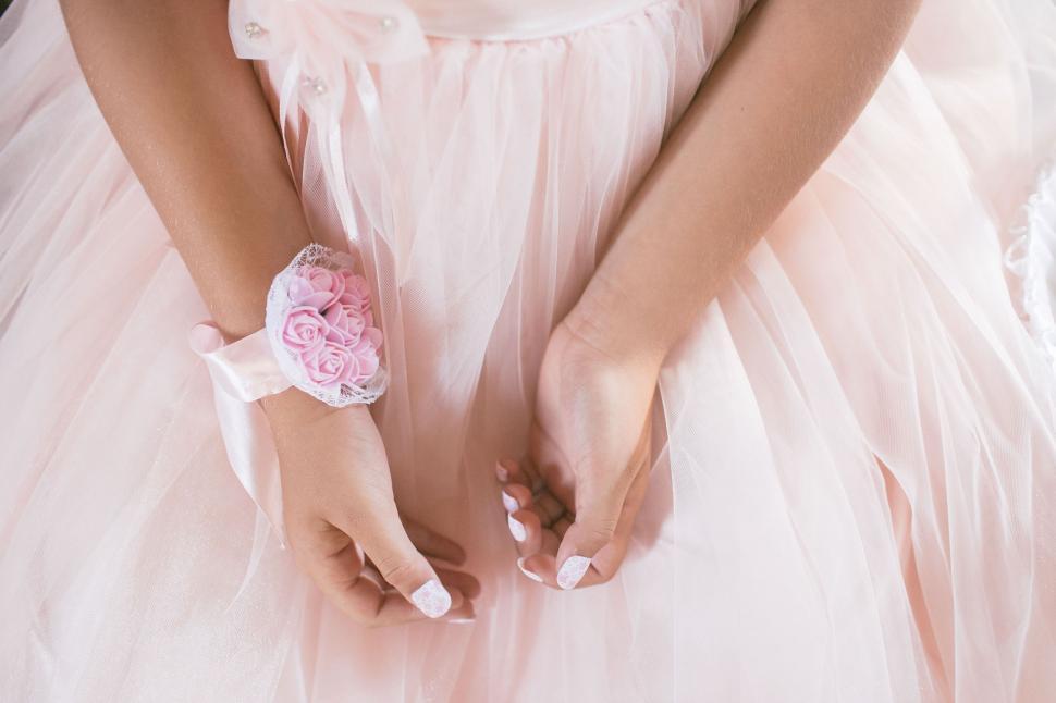 Free Image of Corsage and hands 