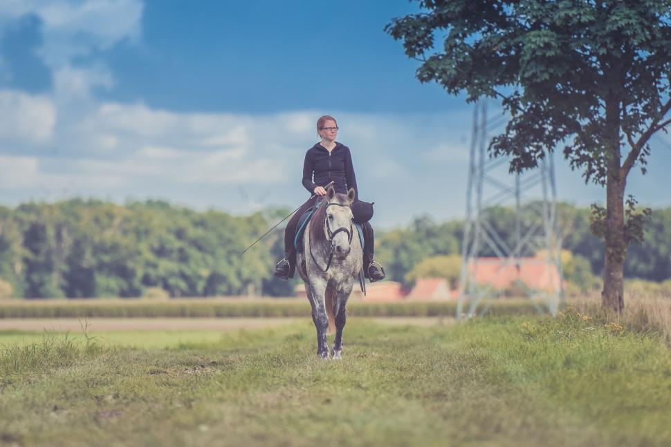 Free Image of Girl on Horse  