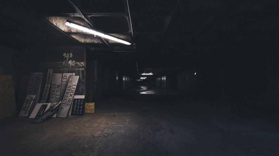 Free Image of Dark View of Abandoned Alley  