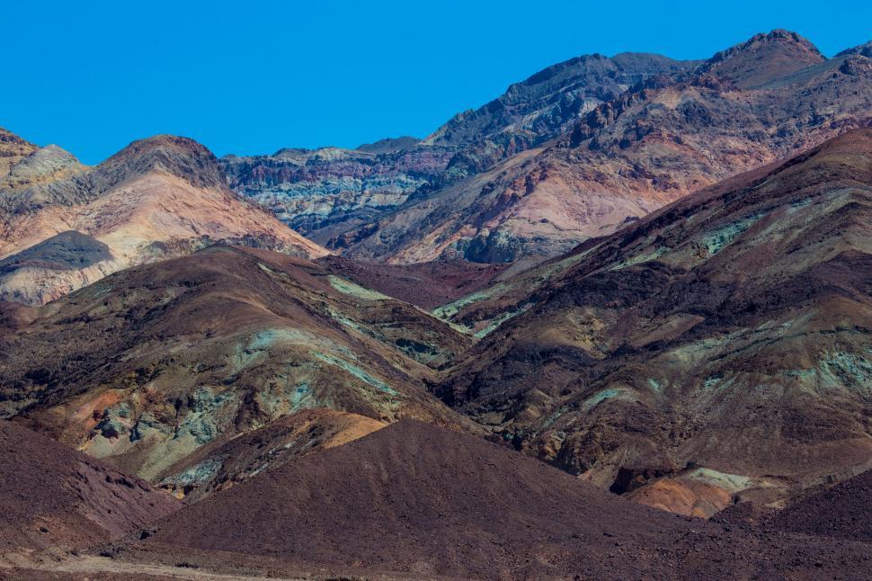Free Image of Badlands Mountains with blue sky  