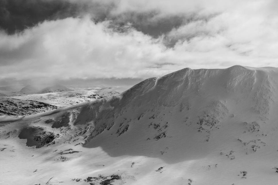 Free Image of Snow Mountain - Monochrome  