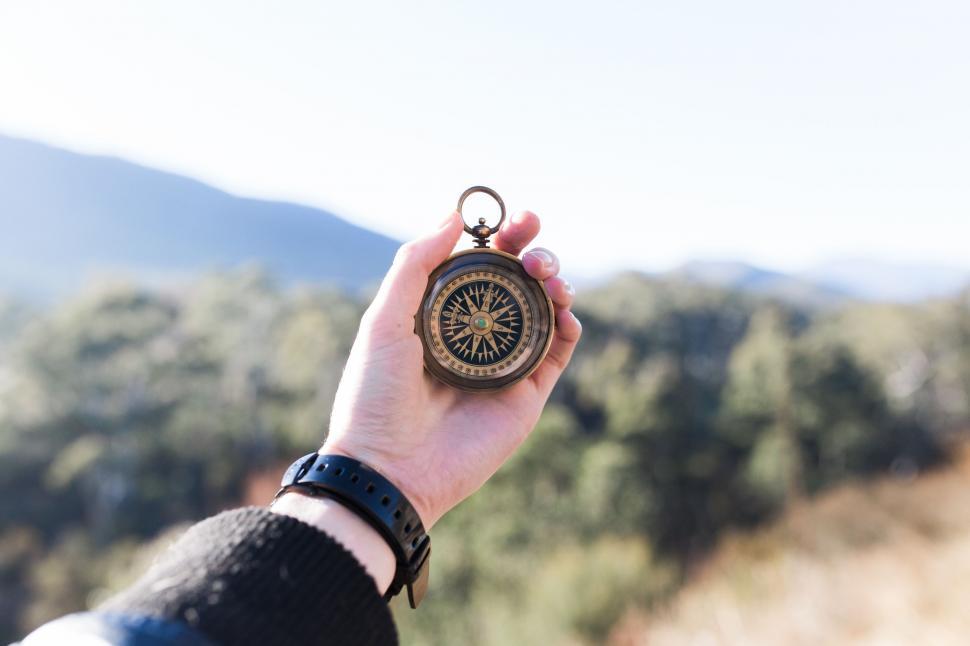 Free Image of Compass in hand 
