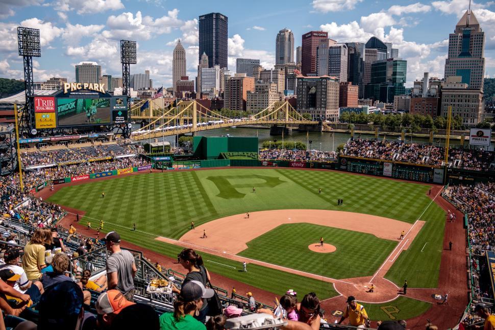Free Image of PNC Park with Skyscrapers  