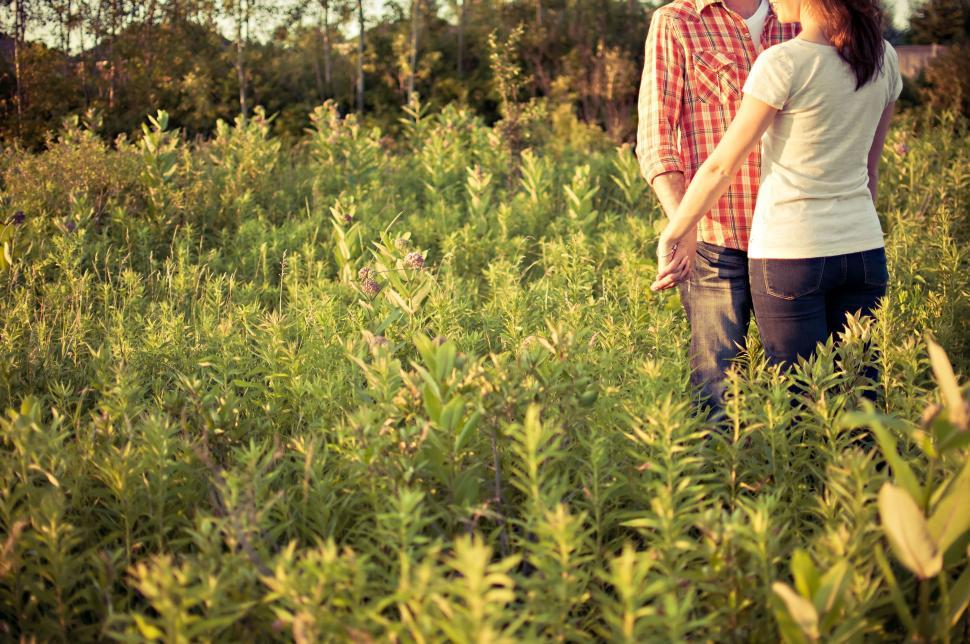 Free Image of Couple in the meadow  