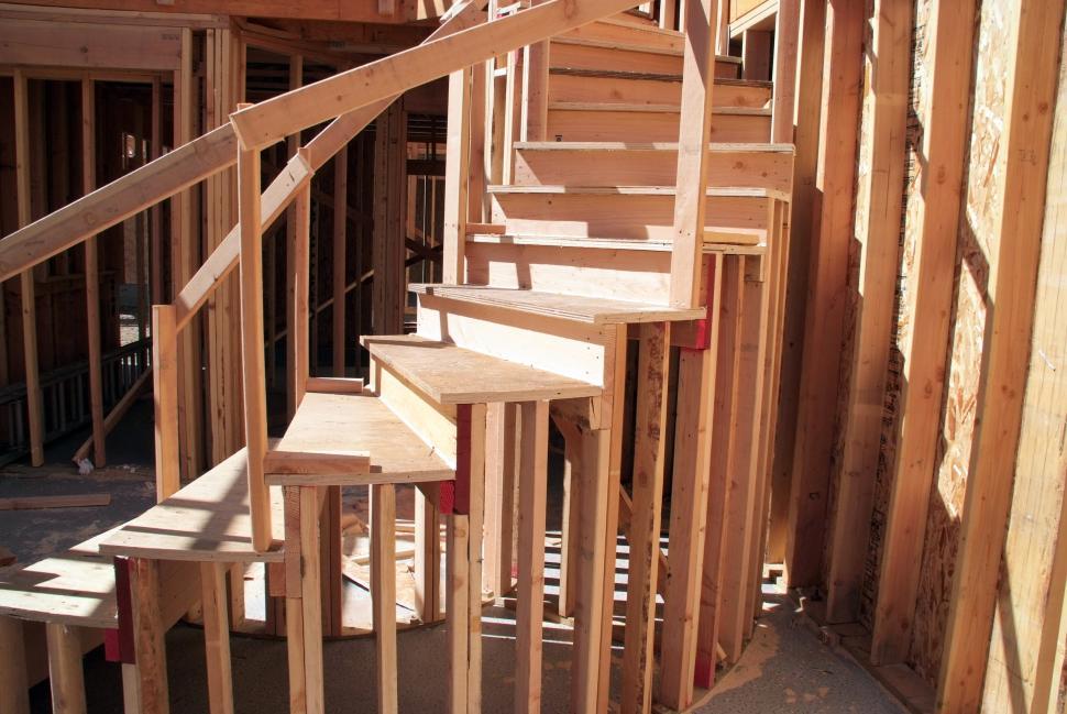 Free Image of New Home Construction Stairs 