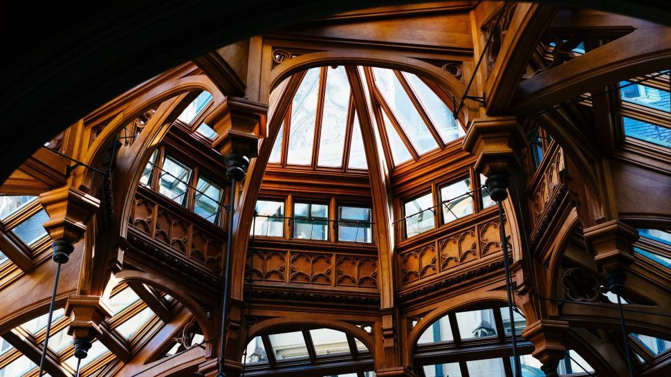Free Image of Wooden Dome Ceiling 