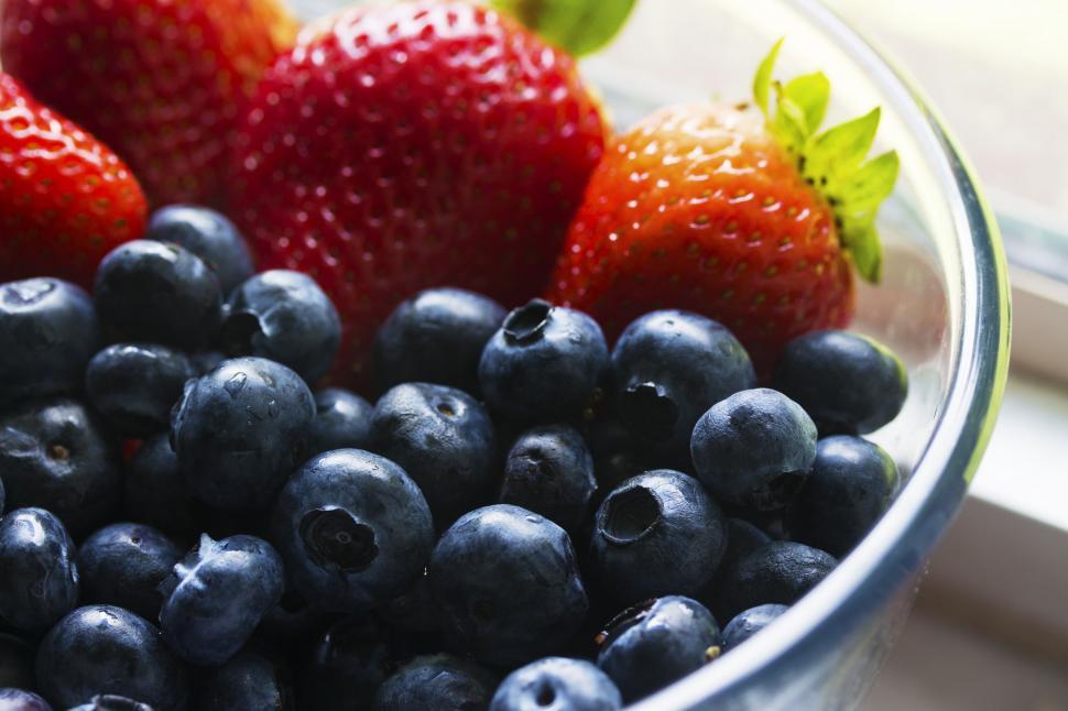 Free Image of Blueberries and Strawberries  