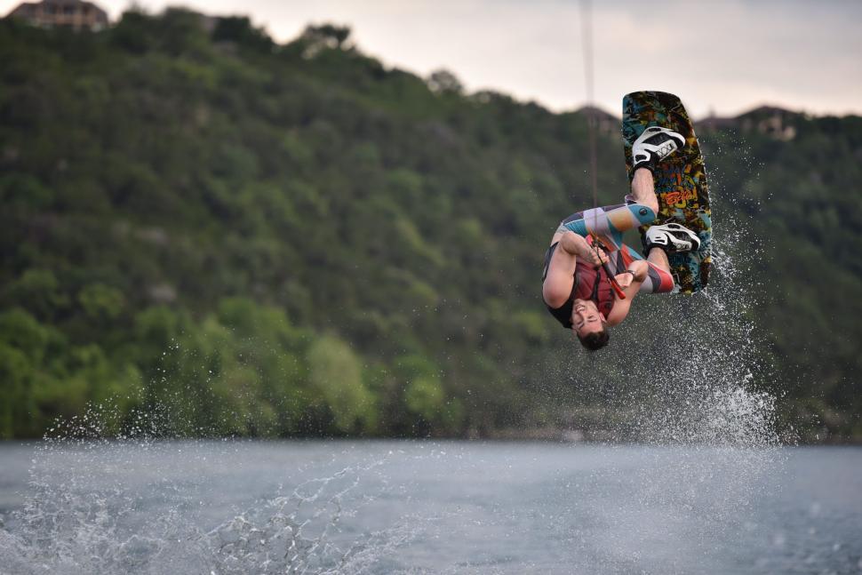 Free Image of Skateboarding on Water 