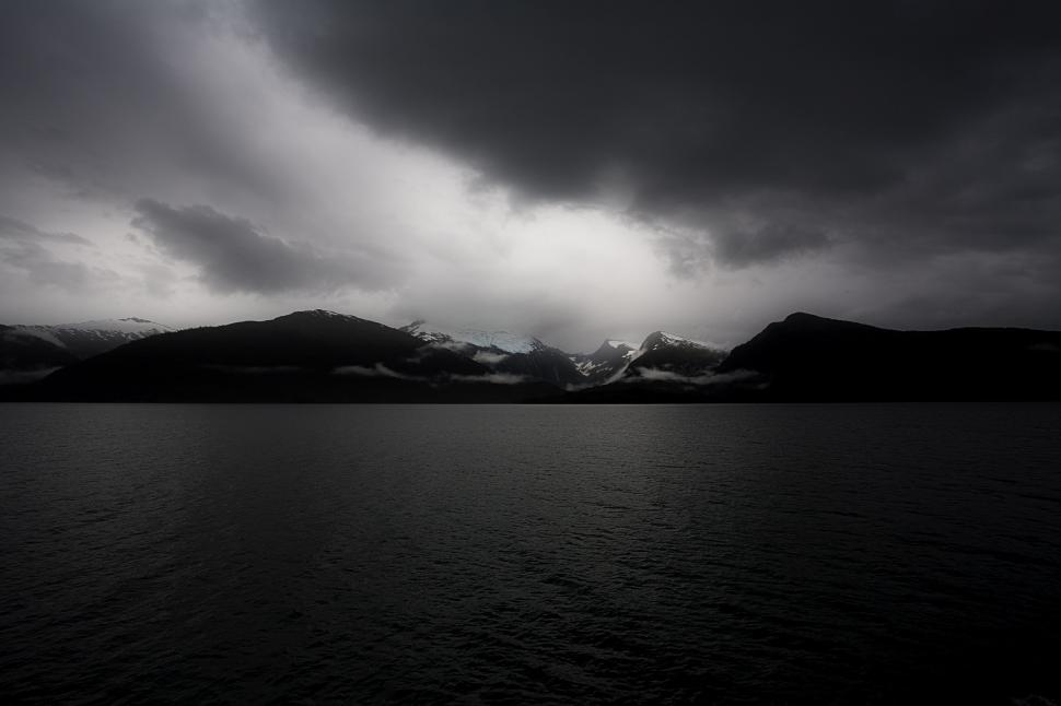 Free Image of Dark View of Sea and Clouds  