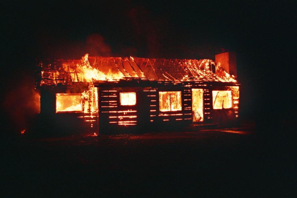 Free Image of House Burning  