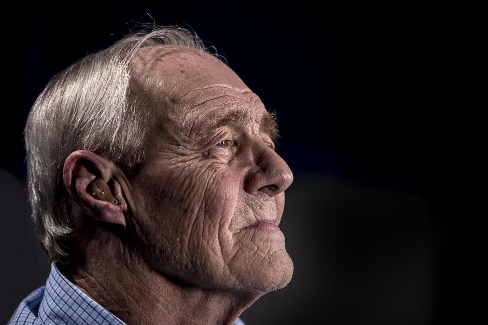 Download Free Stock Photo of Old Man on Black Background  