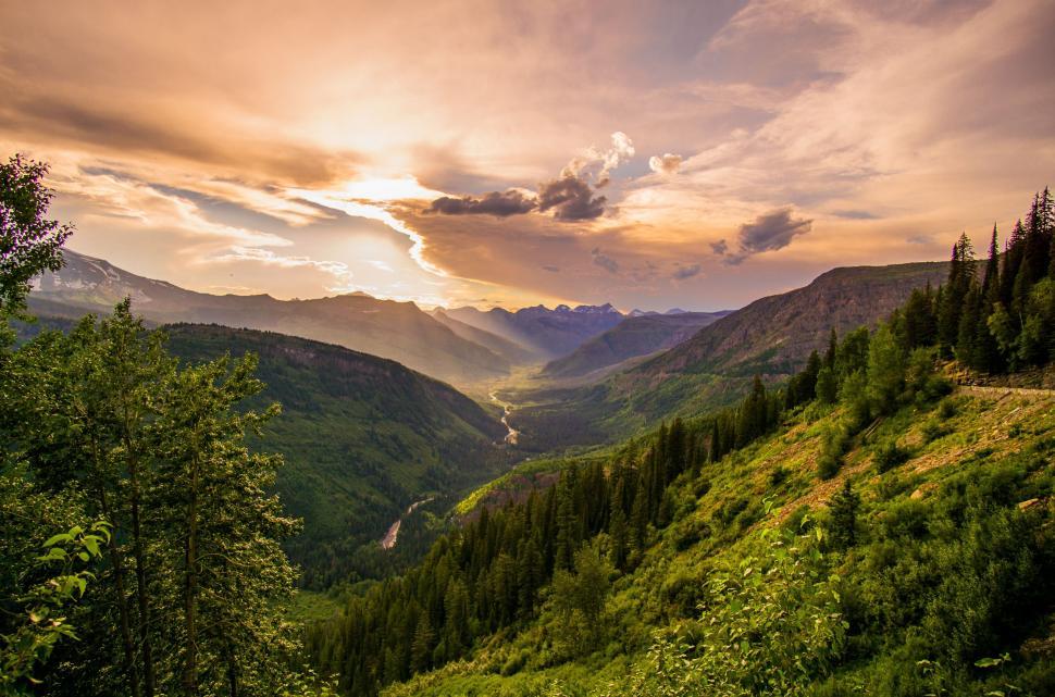 Free Image of Sunset Over Green Mountain Valley 