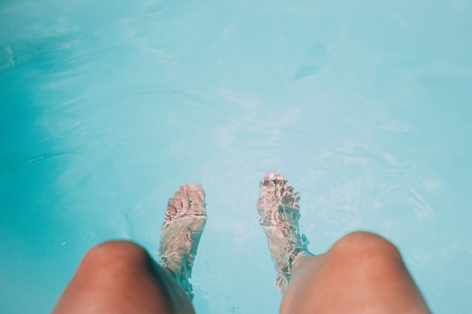 Free Image of Bare Feet in Water  
