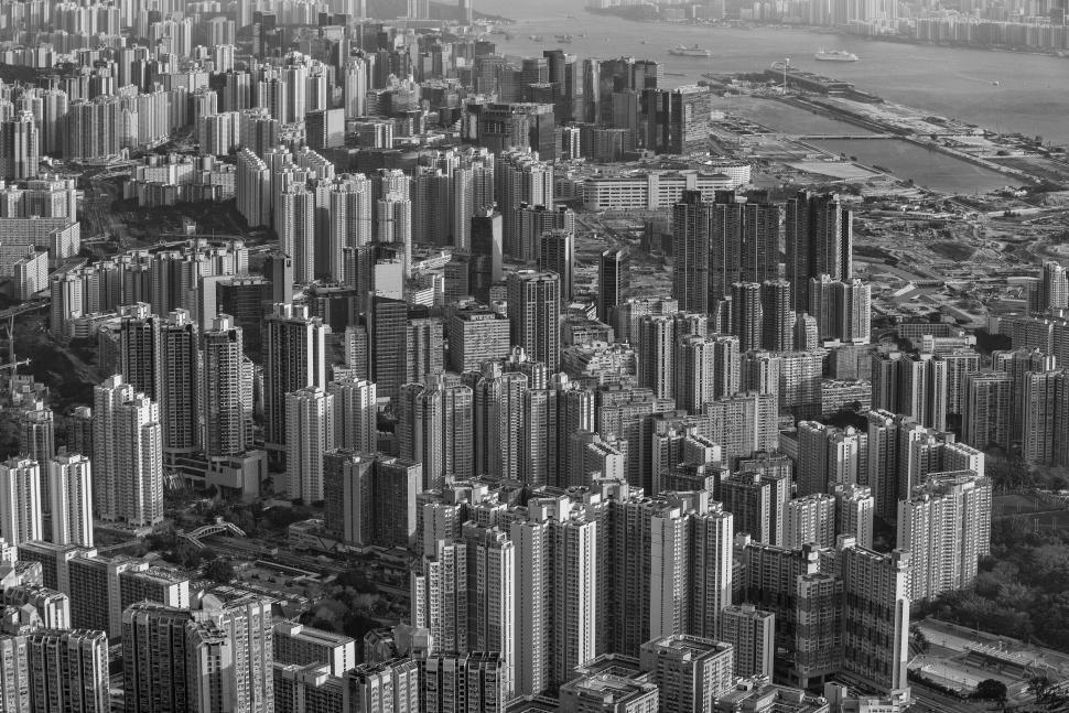 Free Image of Skyscrapers of city - monochrome  