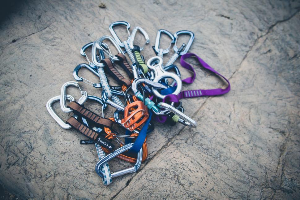 Free Image of Bunch of Carabiners 