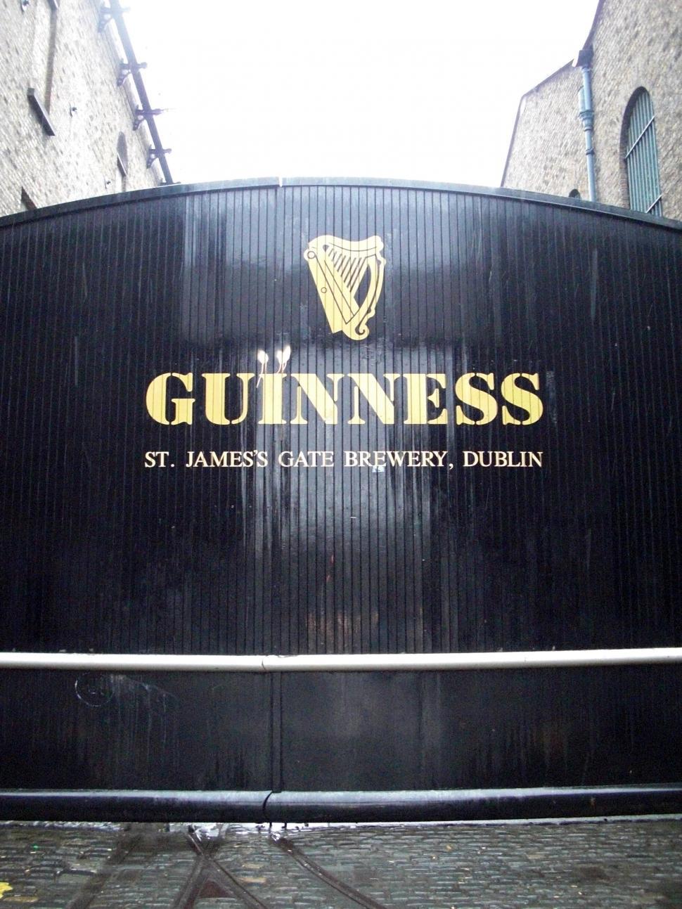 Free Image of Guinness Sign on Side of Building 