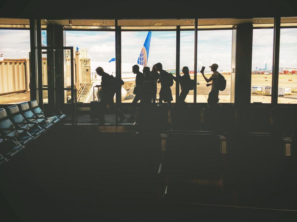 Free Image of People at waiting area in airport  