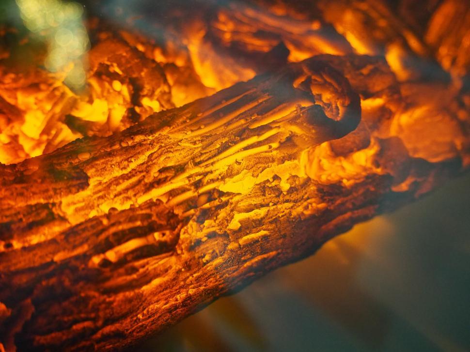 Free Image of Burning Wood Log 