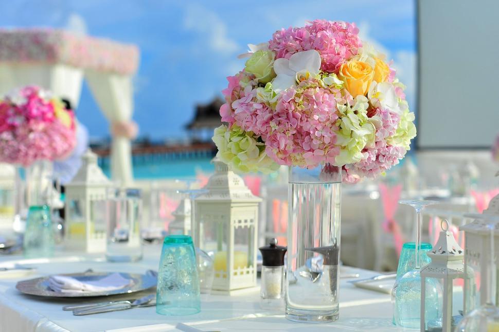Free Image of Flowers Bouquet - Wedding Set Up 