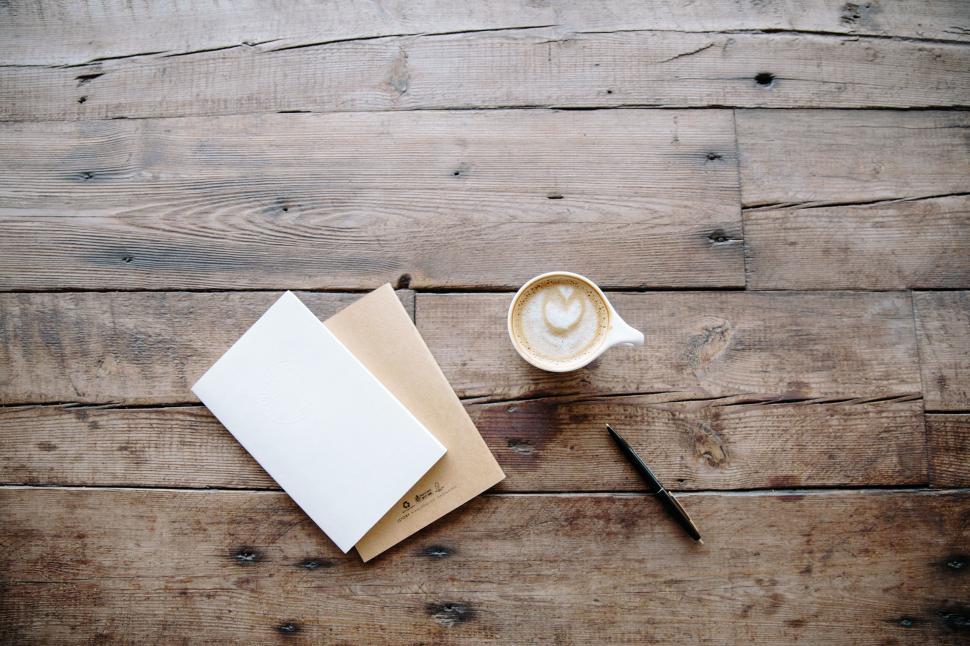 Free Image of Coffee and Notebook  