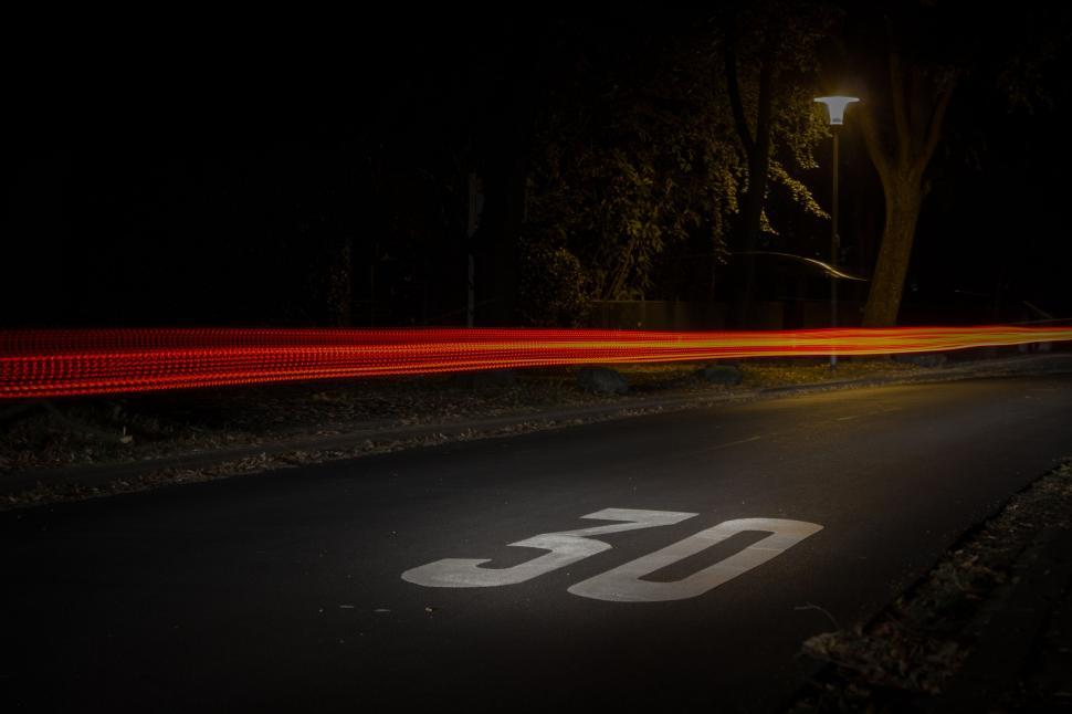 Free Image of Road and Light Trail 