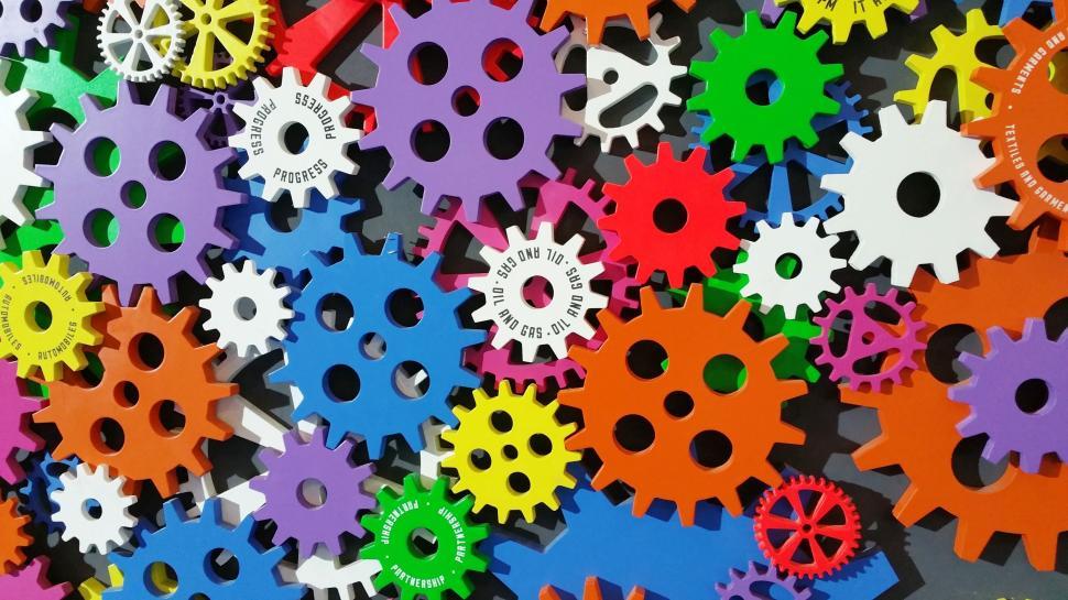 Free Image of Colorful sprocket machinery 