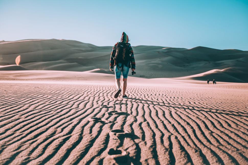 Free Image of Backpacker in Desert 