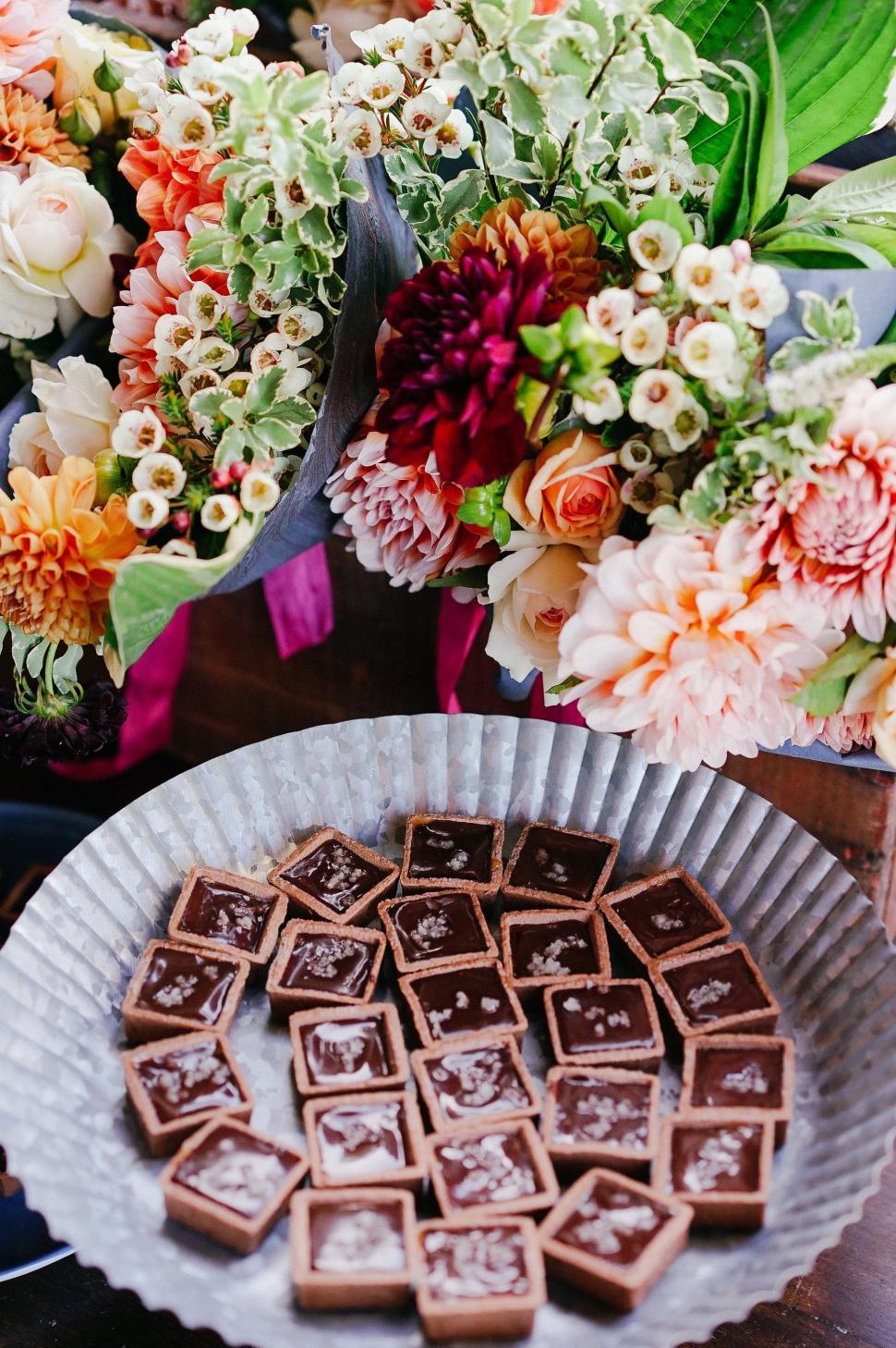 Free Image of Chocolates and flowers  
