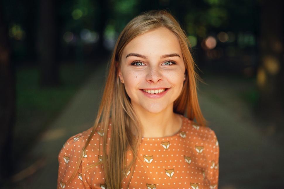 Free Image of Young Smiling Girl - Looking at camera  