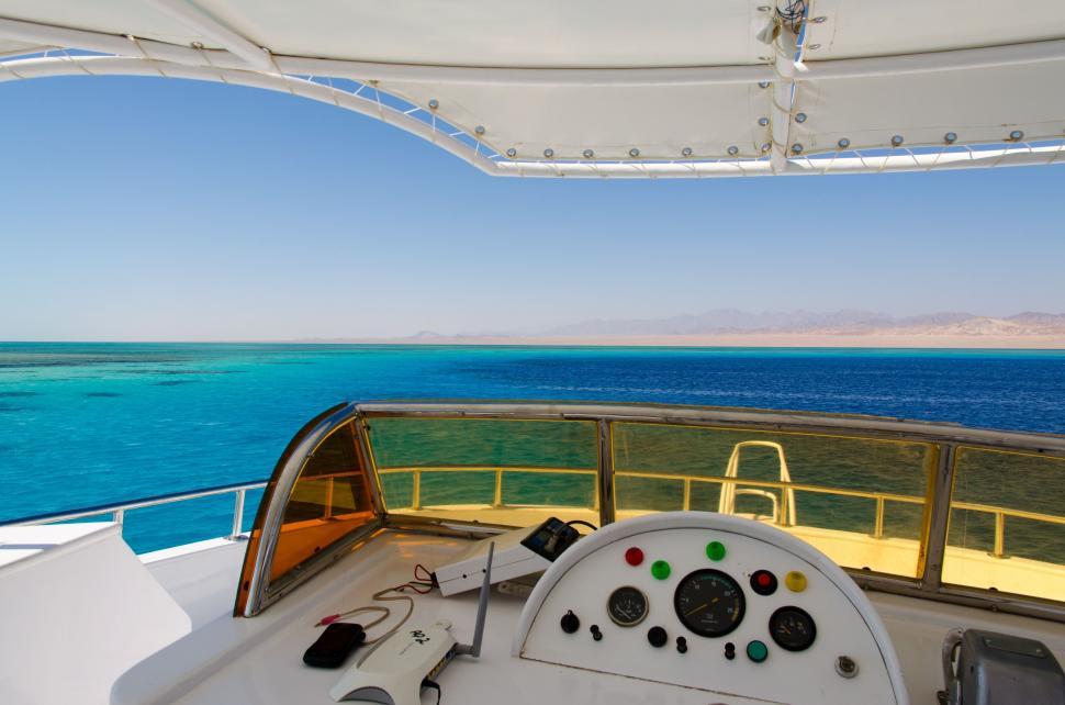Free Image of Yacht Control Panel and Red Sea  
