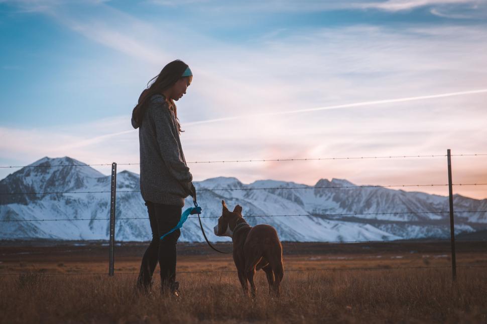 Free Image of Woman with Dog 