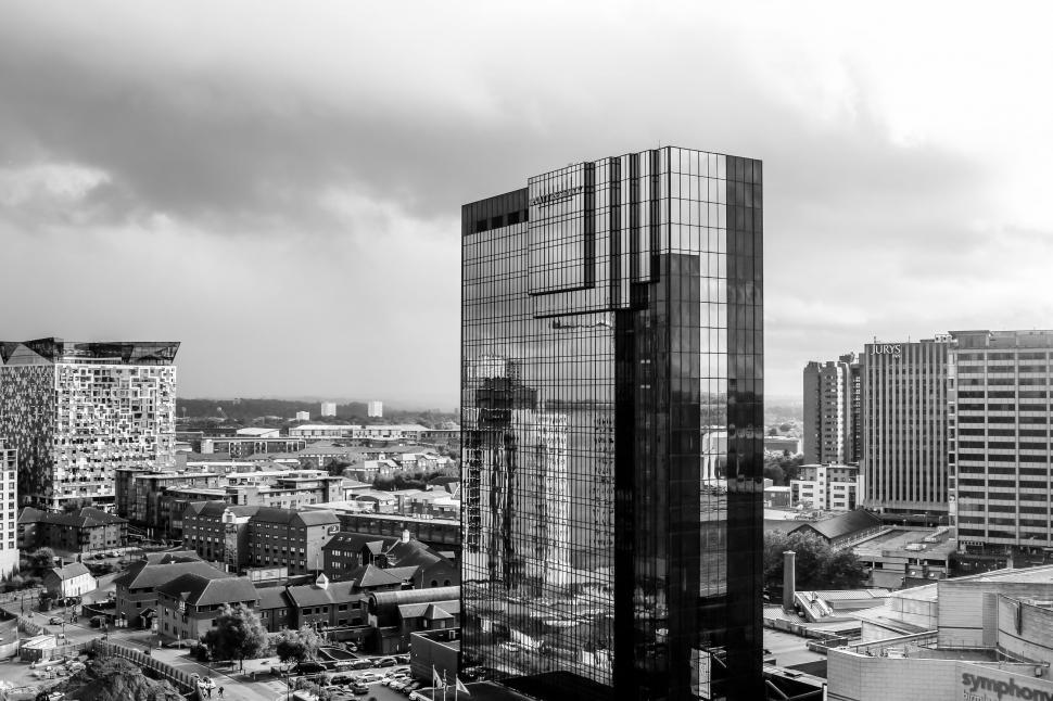 Free Image of Glass Building - B&W 