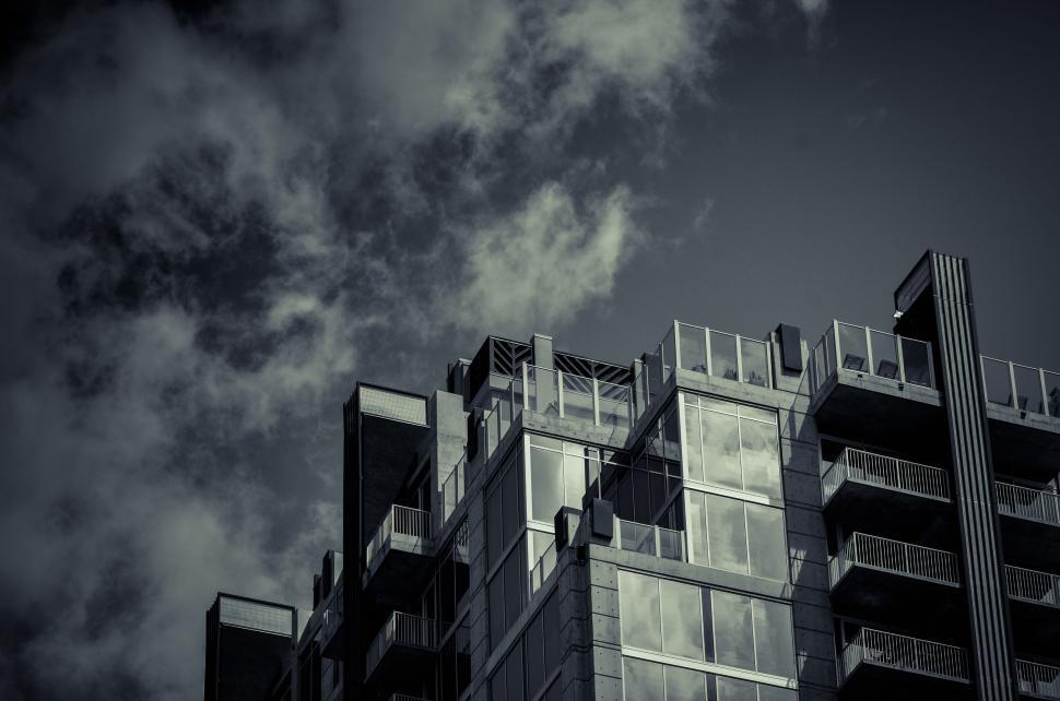Free Image of Glass Building and Clouds  
