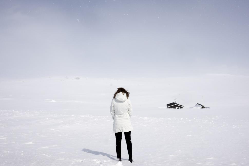 Free Image of Woman at Snow Mountain  