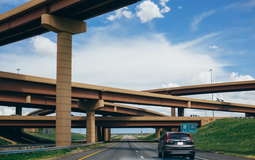 Free Image of Expressway Flyover Pillars with Sky  