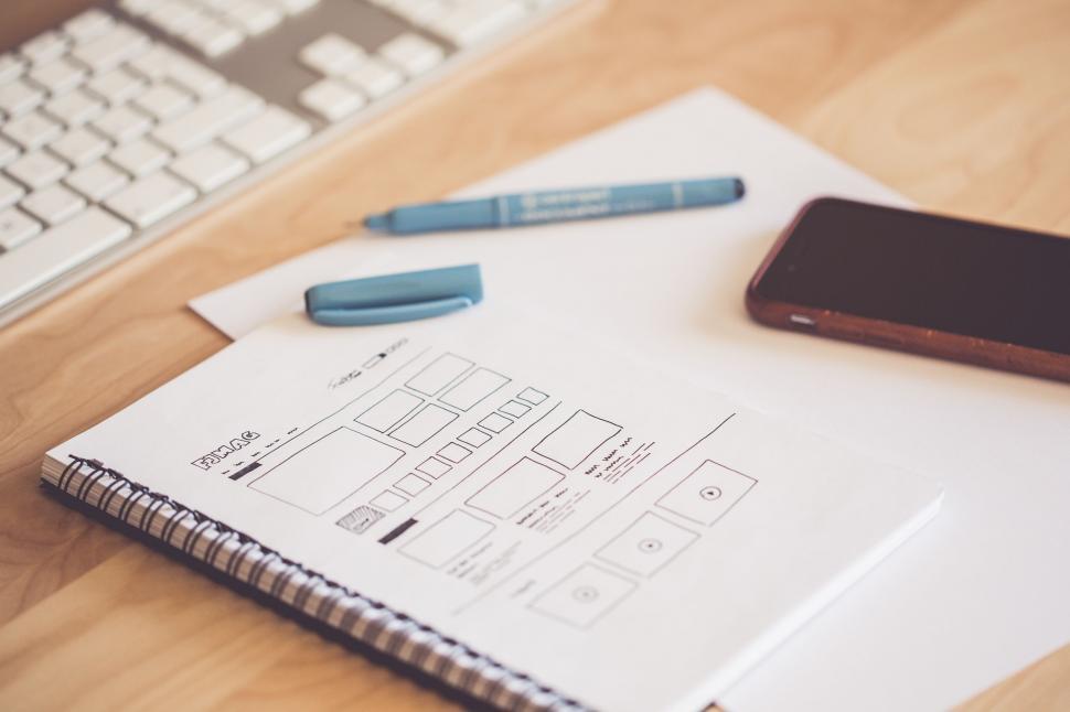 Free Image of Website wireframe notes  