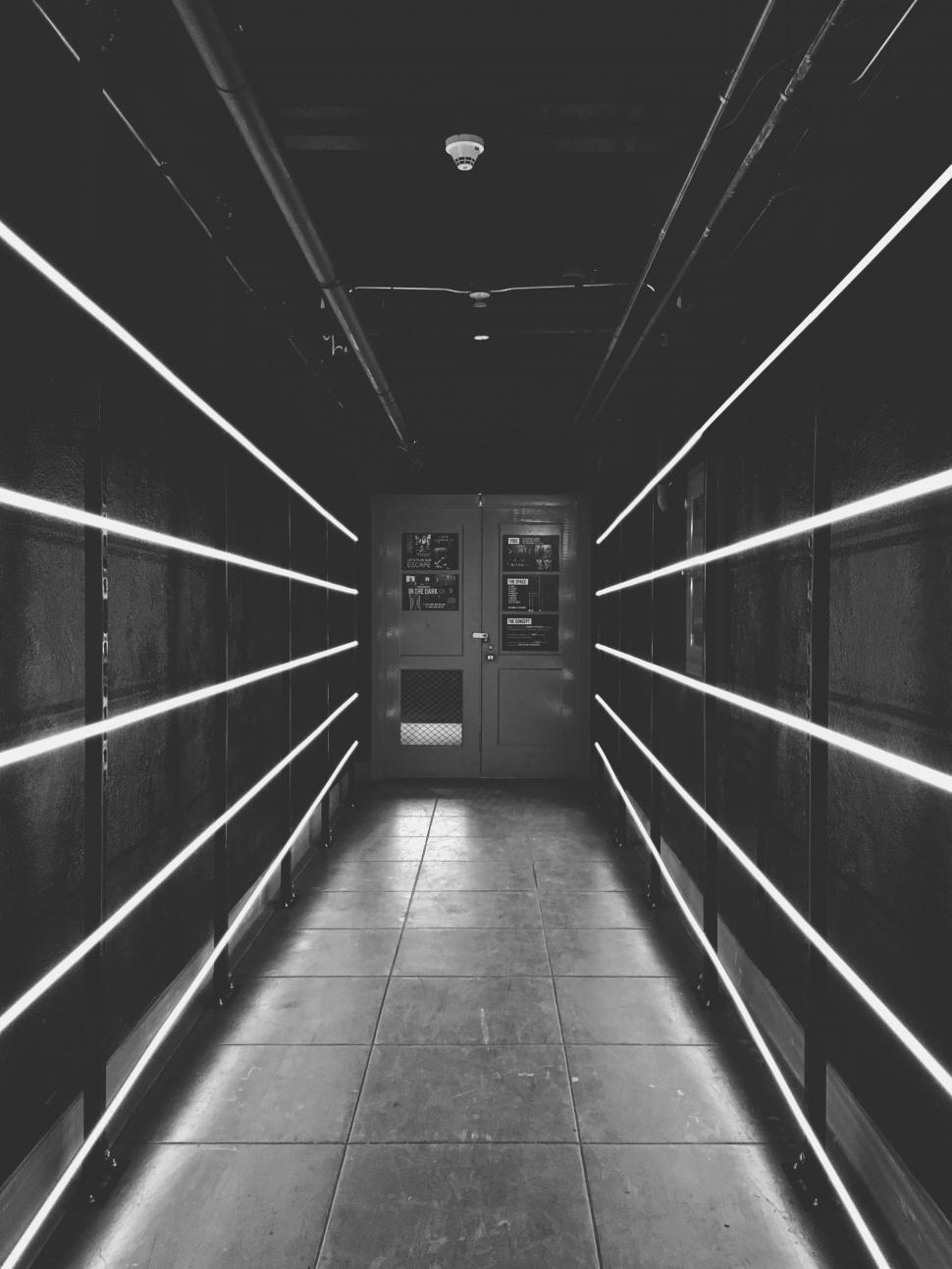 Free Image of Dark view of hallway  