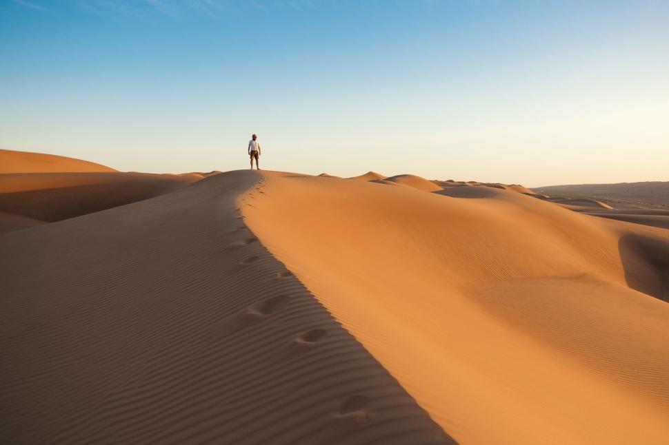 Free Image of Alone Man on Desert  