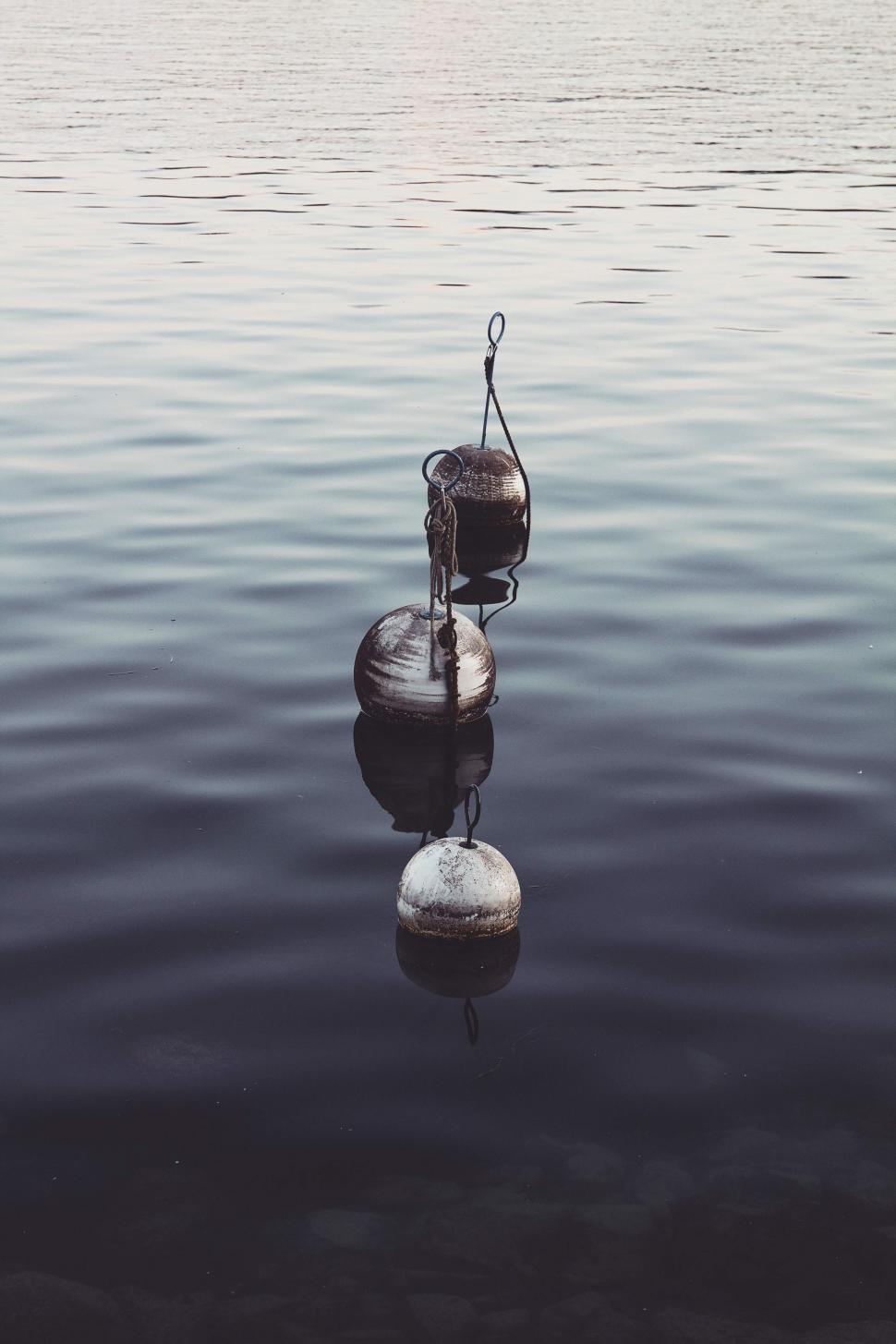Free Image of Metal mooring buoys 