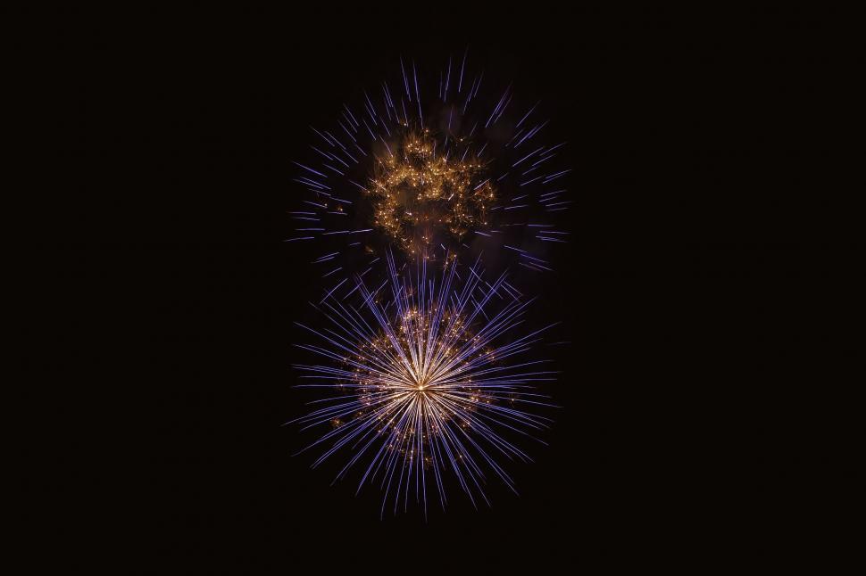 Free Image of Fireworks in Night Sky  