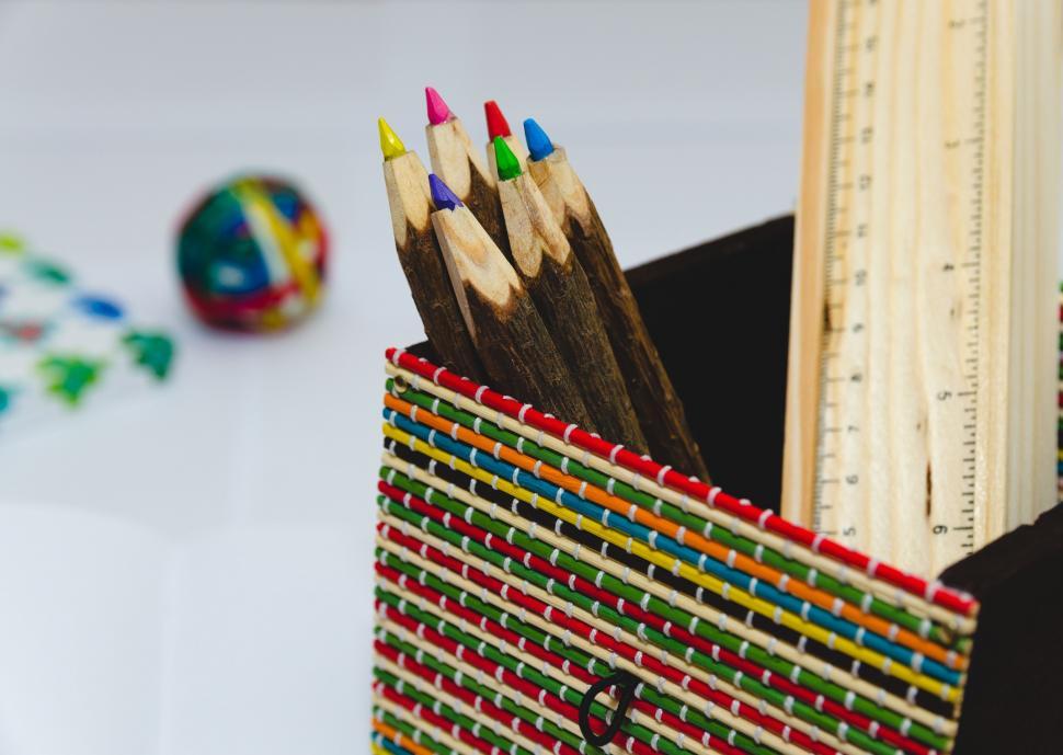 Free Image of Wooden Colored Pencils  