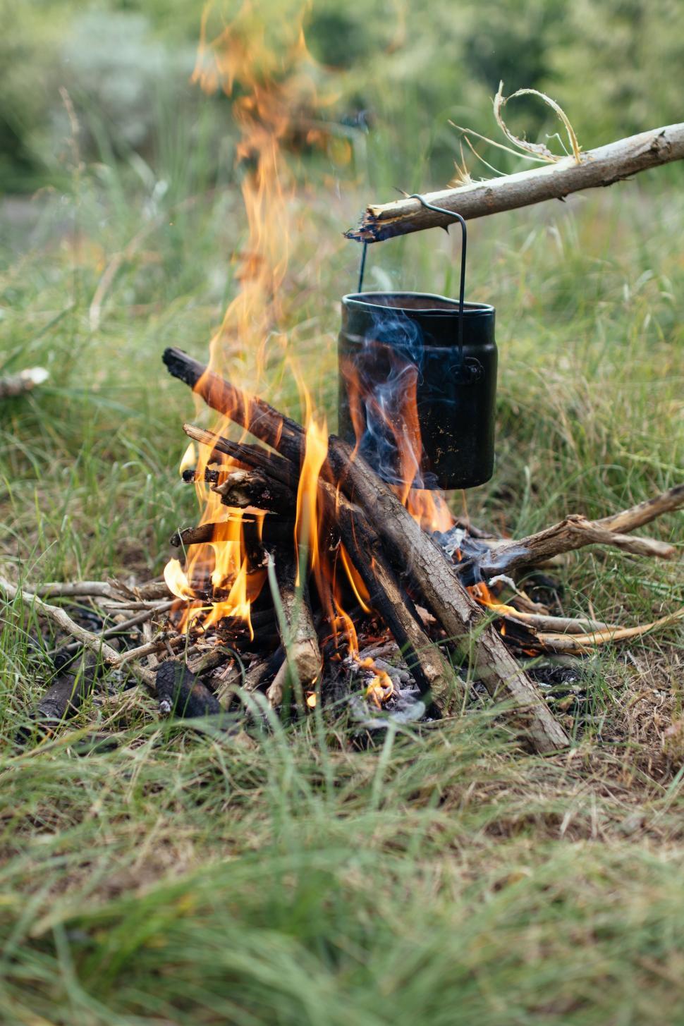 Free Image of Cooking with firewood 