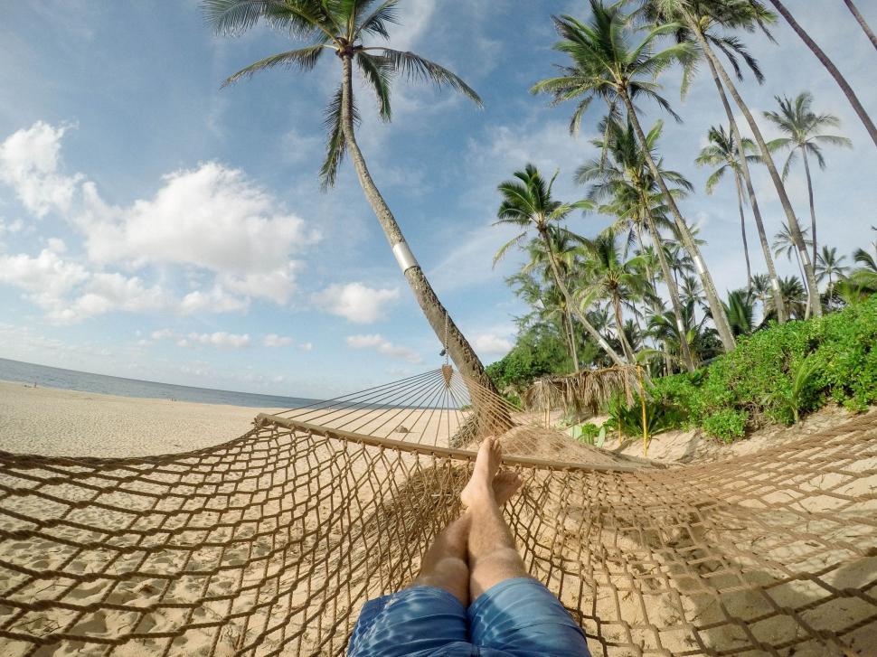 Free Image of Relaxing on Hammock 
