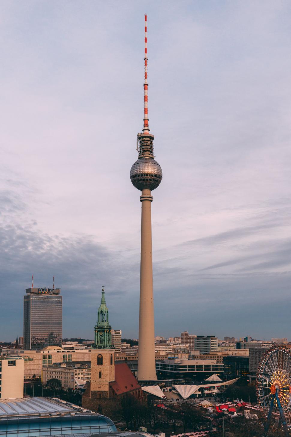 Free Image of Berlin TV Tower and Skyscrapers  