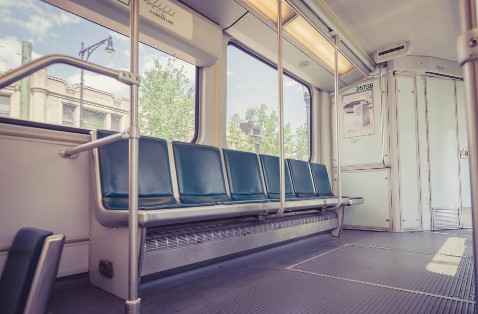 Free Image of Subway train empty seats 